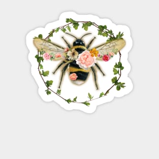 Bee and Flowers Sticker